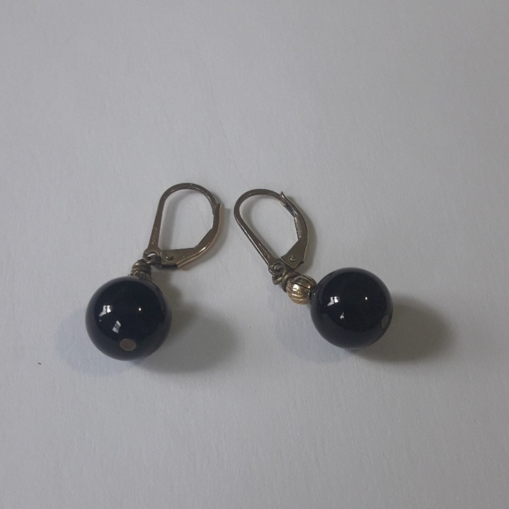 Black Bead Earring